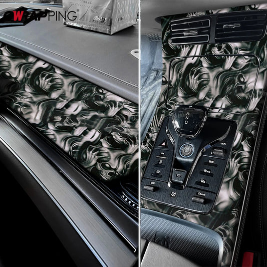 Car Stickers Wrap Vinyl Skull Cartoon Printed Auto Body Film Self-Adhesive Camo Modification Film for Motorcycle Car Accessories