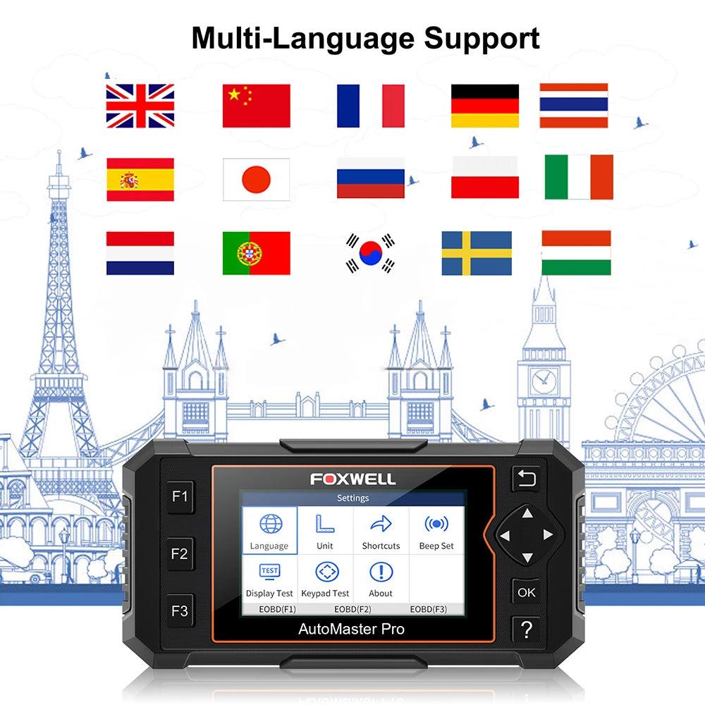 FOXWELL NT614 Elite OBD2 Scanner ABS SRS Transmission Engine Code Reader SAS EPB Oil Light 5 Reset OBD2 Car Diagnostic Scan Tool