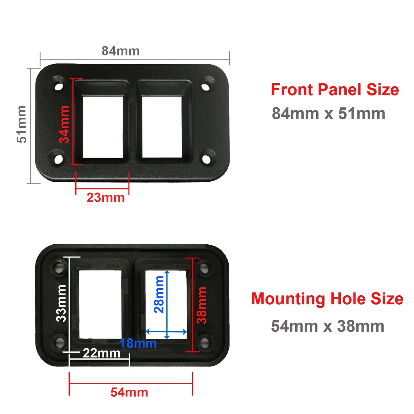 2 / 3 / 4 Gang Push Switch Housing Holder Panel for 32.5mm x 22mm Toyota LandCruiser Prado Hilux Hiace Switch Mounting Bracket