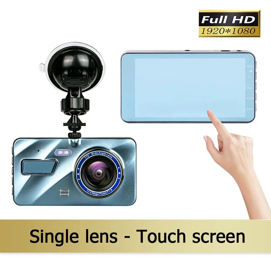 4inch Dash Cam Aluminium Alloy Full HD 1080P Night Vision Front Rear View Loop Recording Dashboard Car DVR 2Lens Black Box