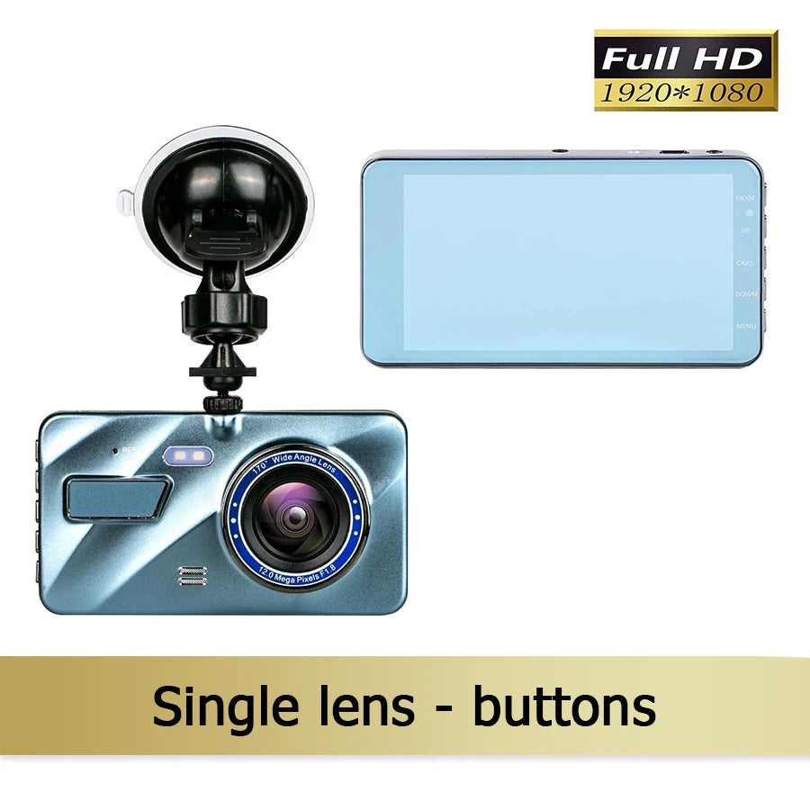 4inch Dash Cam Aluminium Alloy Full HD 1080P Night Vision Front Rear View Loop Recording Dashboard Car DVR 2Lens Black Box