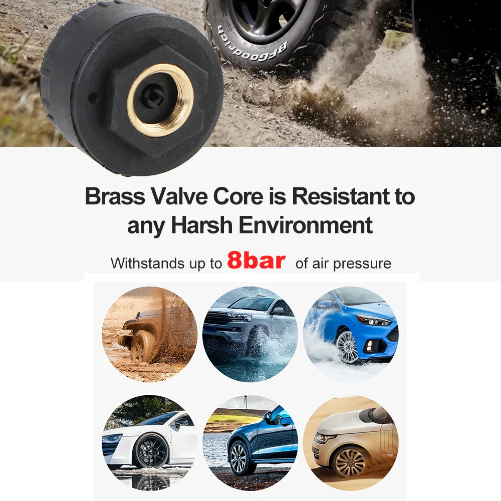 Tire Pressure Monitoring System Temperature Warning Fuel Save With 4 External Sensors Solar TPMS Car Tyre Pressure Monitor