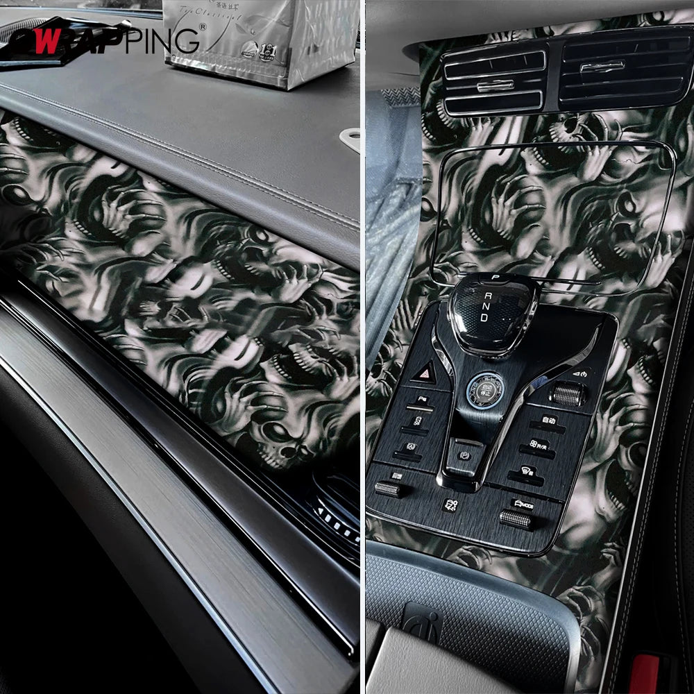 Car Stickers Wrap Vinyl Skull Cartoon Printed Auto Body Film Self-Adhesive Camo Modification Film for Motorcycle Car Accessories