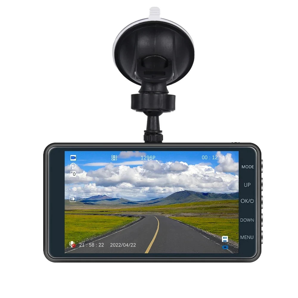 4inch Dash Cam Aluminium Alloy Full HD 1080P Night Vision Front Rear View Loop Recording Dashboard Car DVR 2Lens Black Box