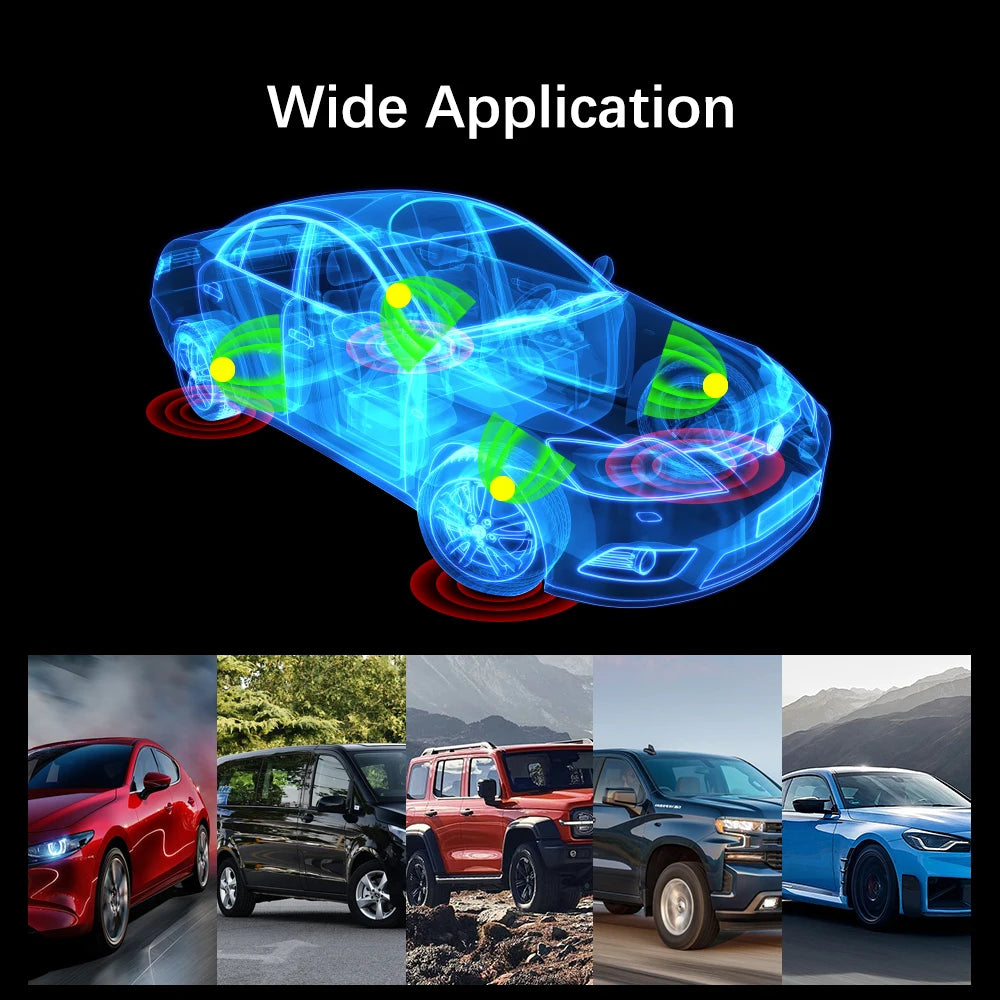 Tire Pressure Monitoring System Temperature Warning Fuel Save With 4 External Sensors Solar TPMS Car Tyre Pressure Monitor