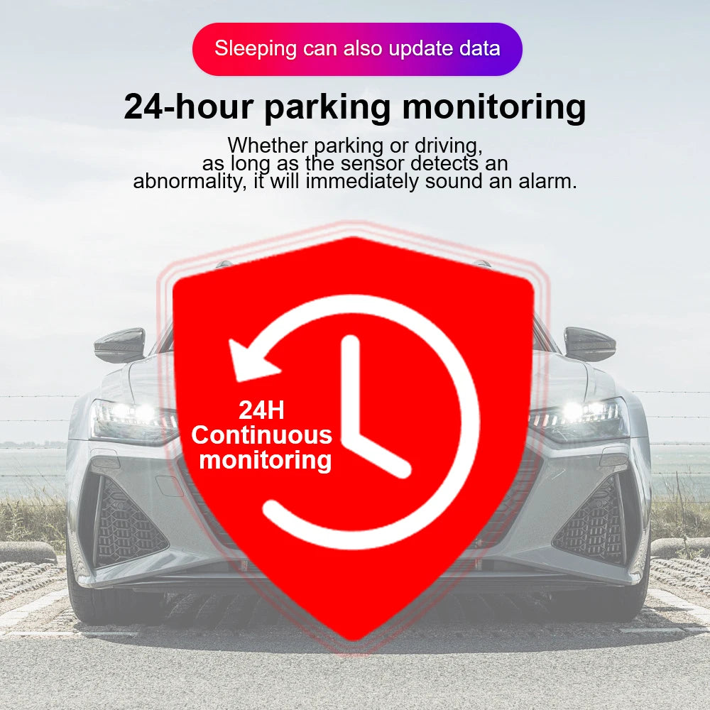 Tire Pressure Monitoring System Temperature Warning Fuel Save With 4 External Sensors Solar TPMS Car Tyre Pressure Monitor