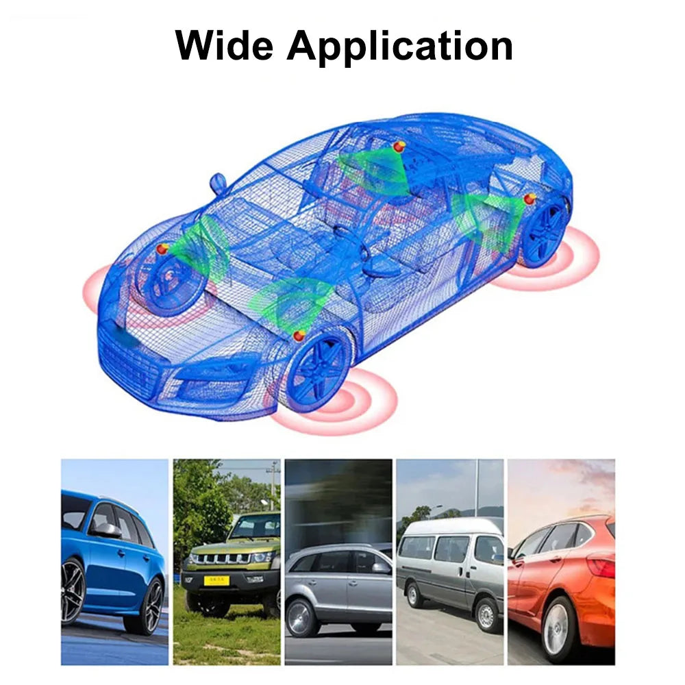 Tire Pressure Monitoring System Temperature Warning Fuel Save With 4 External Sensors Solar TPMS Car Tyre Pressure Monitor