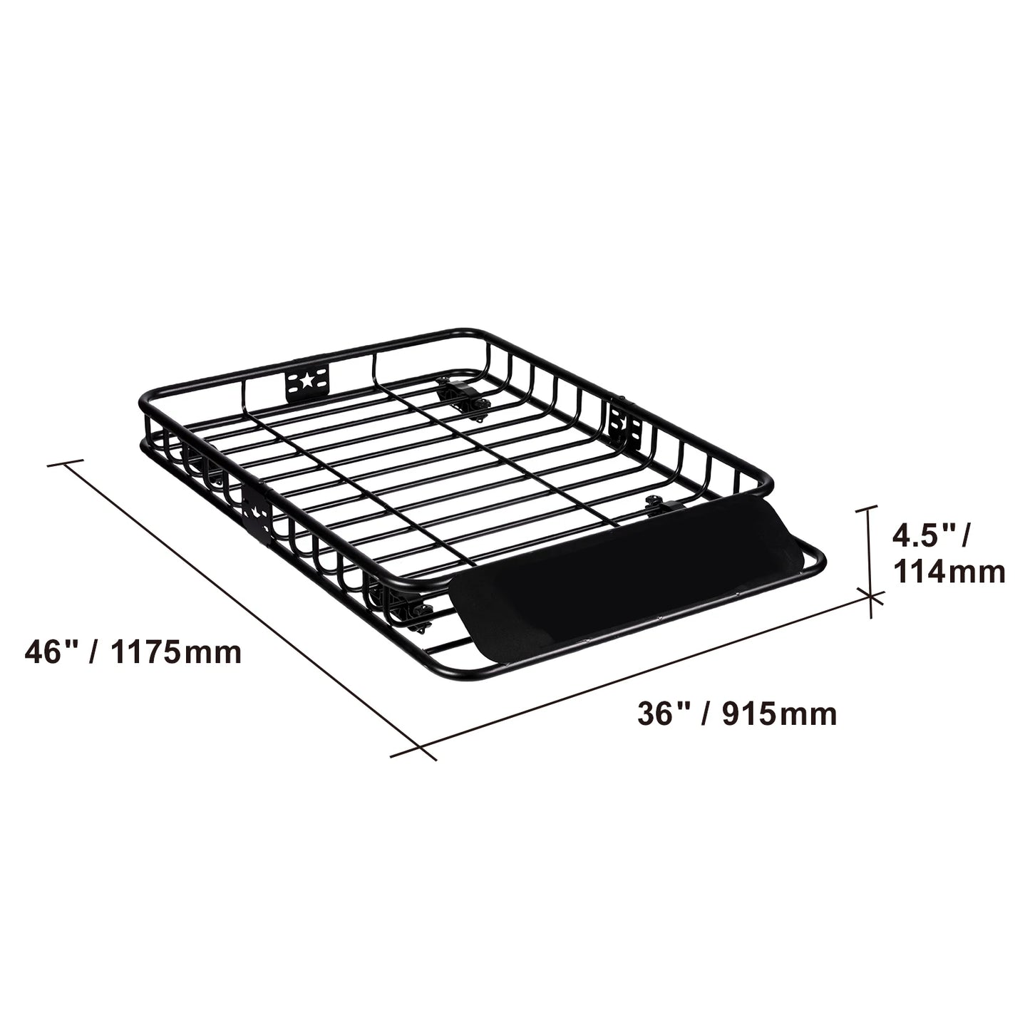 SucceBuy Roof Rack Cargo Basket 46"x36"x4.5"/51"x36"x5" Rooftop Cargo Carrier Heavy-Duty 200 LBS Capacity for SUV Truck Vehicle