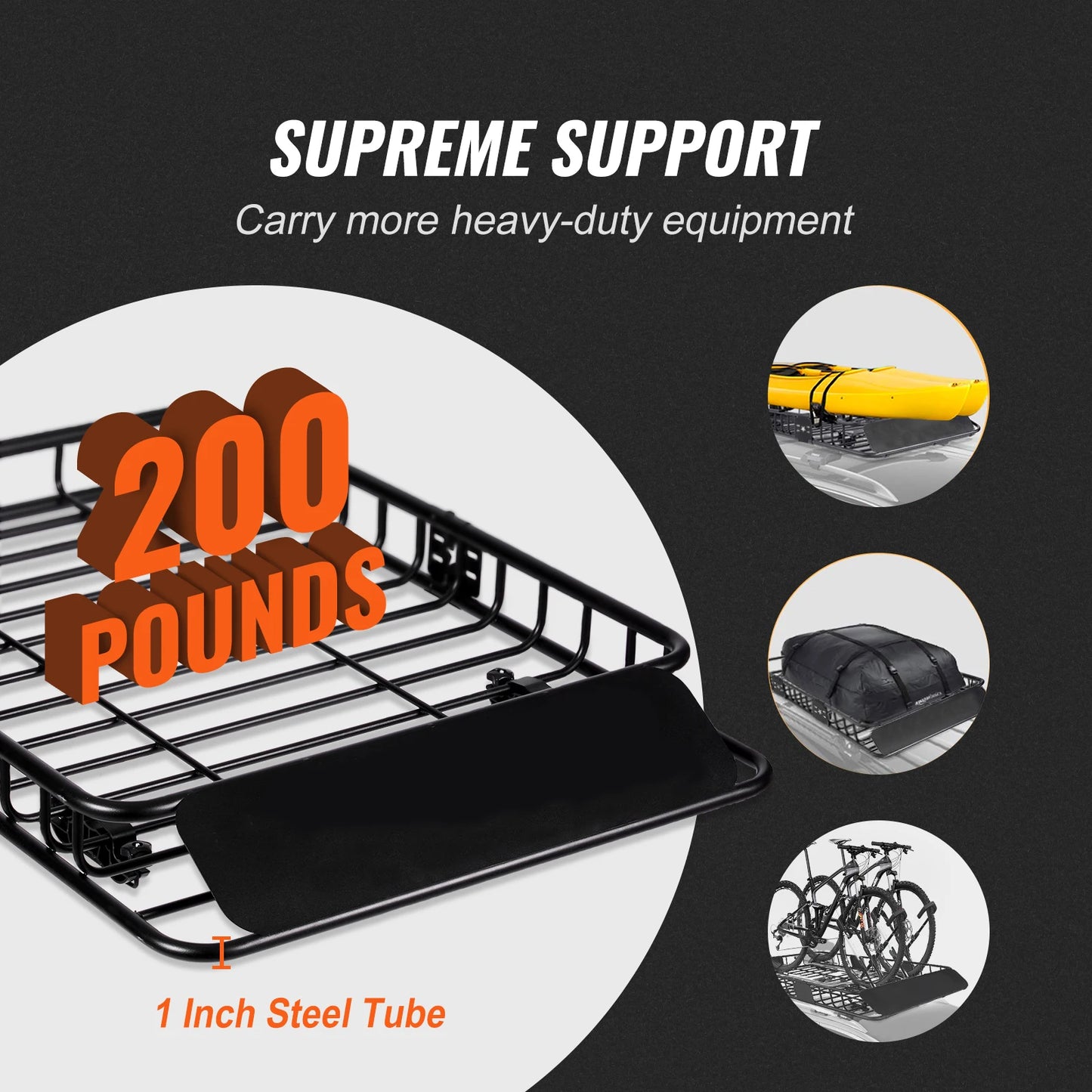 SucceBuy Roof Rack Cargo Basket 46"x36"x4.5"/51"x36"x5" Rooftop Cargo Carrier Heavy-Duty 200 LBS Capacity for SUV Truck Vehicle
