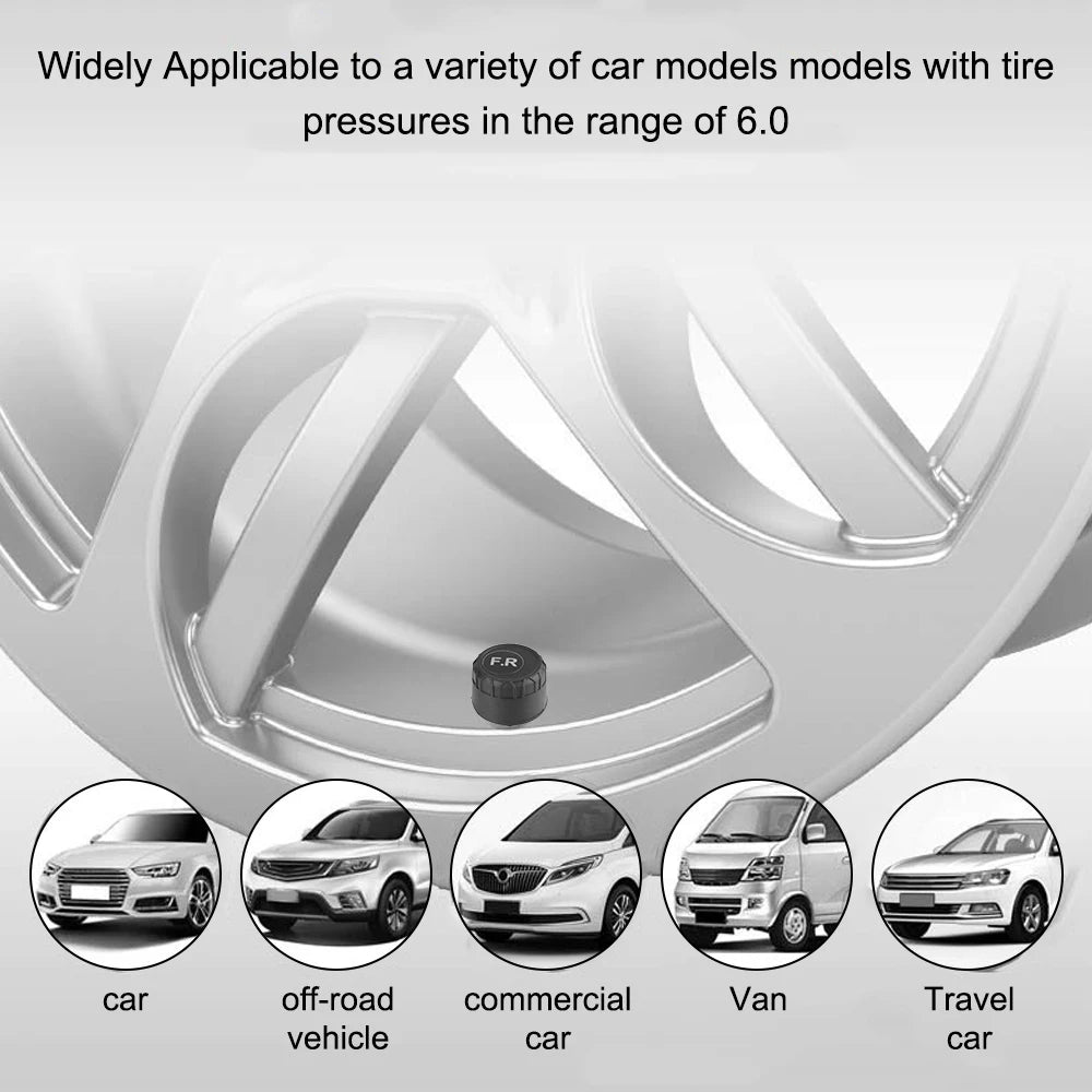 Tire Pressure Monitoring System Temperature Warning Fuel Save With 4 External Sensors Solar TPMS Car Tyre Pressure Monitor