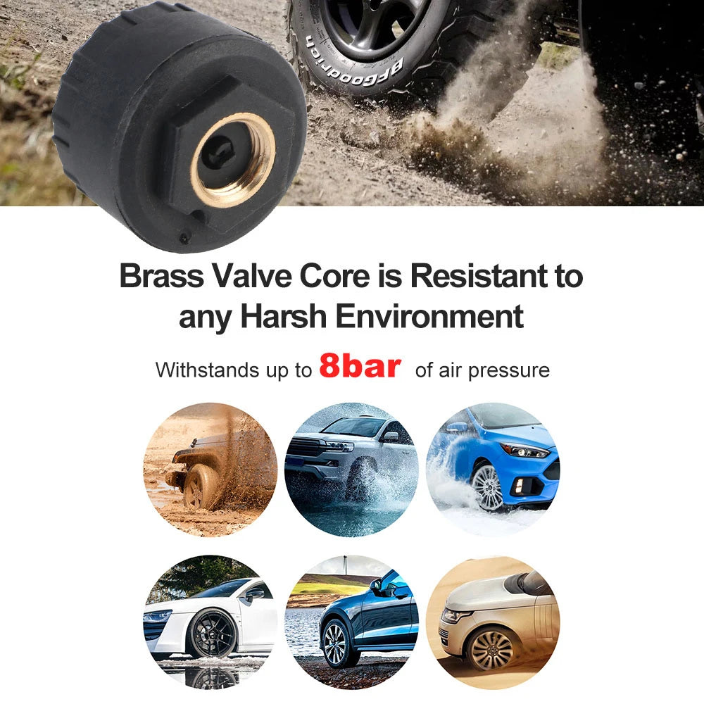 Tire Pressure Monitoring System Temperature Warning Fuel Save With 4 External Sensors Solar TPMS Car Tyre Pressure Monitor