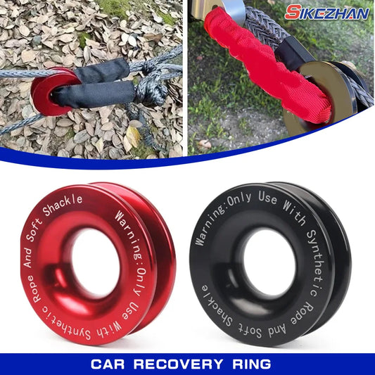 Car Recovery Ring 41000 LBS Winch Soft Shackle Recovery Ring Kits Truck ATV Winch Rope Hauls Snatch Soft Shackle Car Accessory