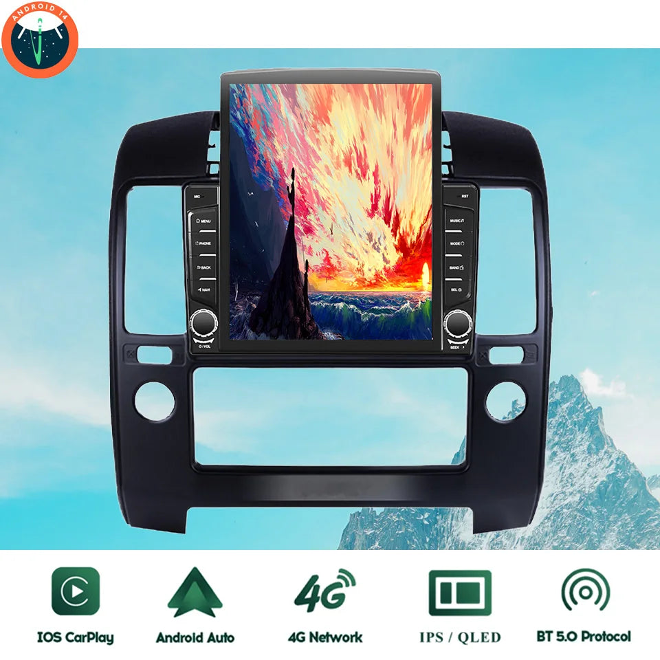 Android 14.0 8G+128G Car Radio Stereo Video Audio Multimedia DVD Player For Nissan Navara 2006 - 2012 GPS Navigation Head Unit