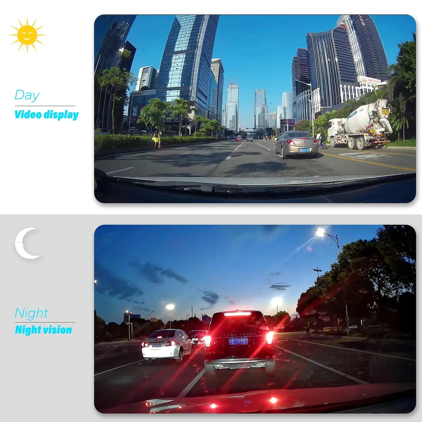 4inch Dash Cam Aluminium Alloy Full HD 1080P Night Vision Front Rear View Loop Recording Dashboard Car DVR 2Lens Black Box