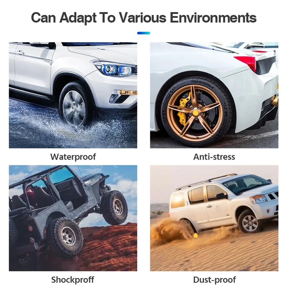 Tire Pressure Monitoring System Temperature Warning Fuel Save With 4 External Sensors Solar TPMS Car Tyre Pressure Monitor