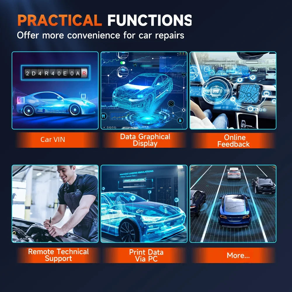 FOXWELL GT60 OBD2 Diagnostic Tool All System Bi-directional Car Code Reader 24 Reset Professional OBD 2 Automotive Scanner