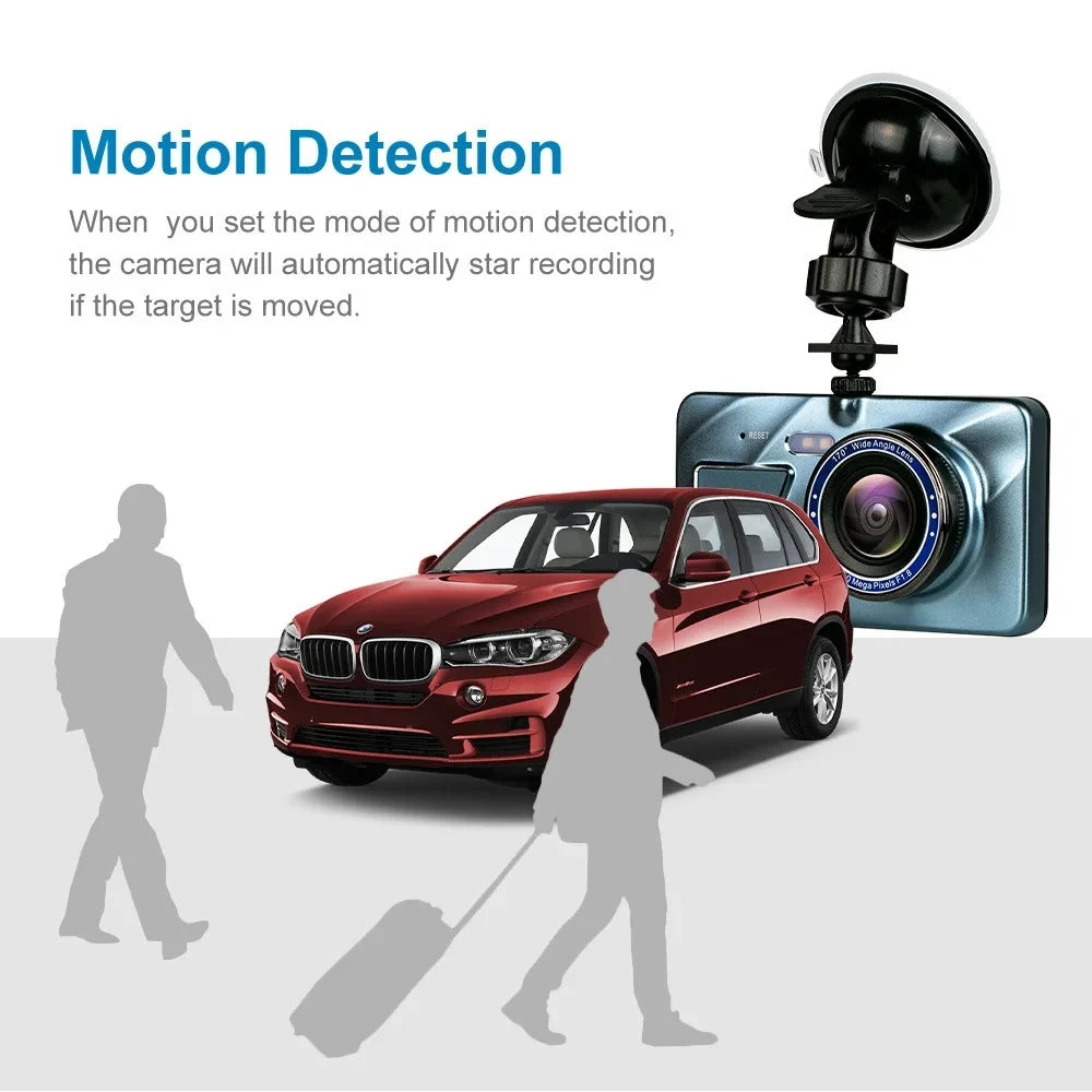 4inch Dash Cam Aluminium Alloy Full HD 1080P Night Vision Front Rear View Loop Recording Dashboard Car DVR 2Lens Black Box
