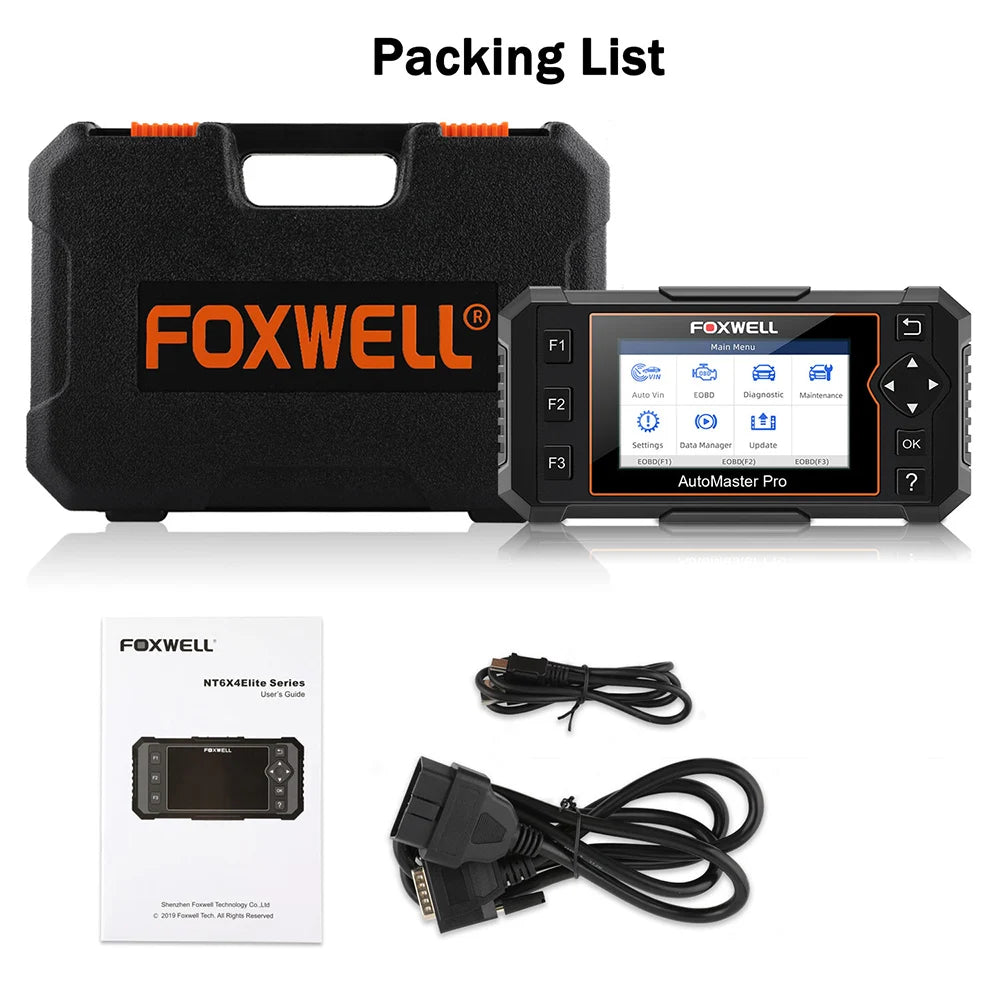 FOXWELL NT614 Elite OBD2 Scanner ABS SRS Transmission Engine Code Reader SAS EPB Oil Light 5 Reset OBD2 Car Diagnostic Scan Tool
