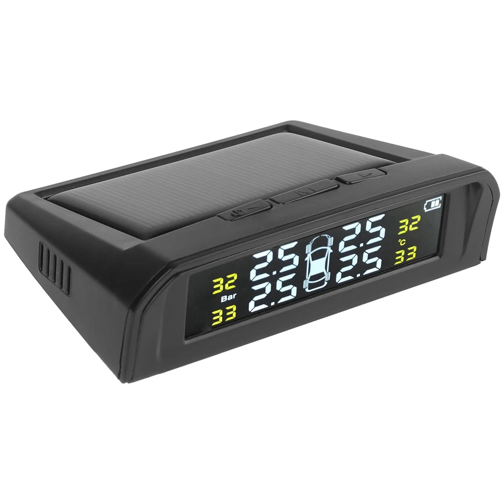 Tire Pressure Monitoring System Temperature Warning Fuel Save With 4 External Sensors Solar TPMS Car Tyre Pressure Monitor