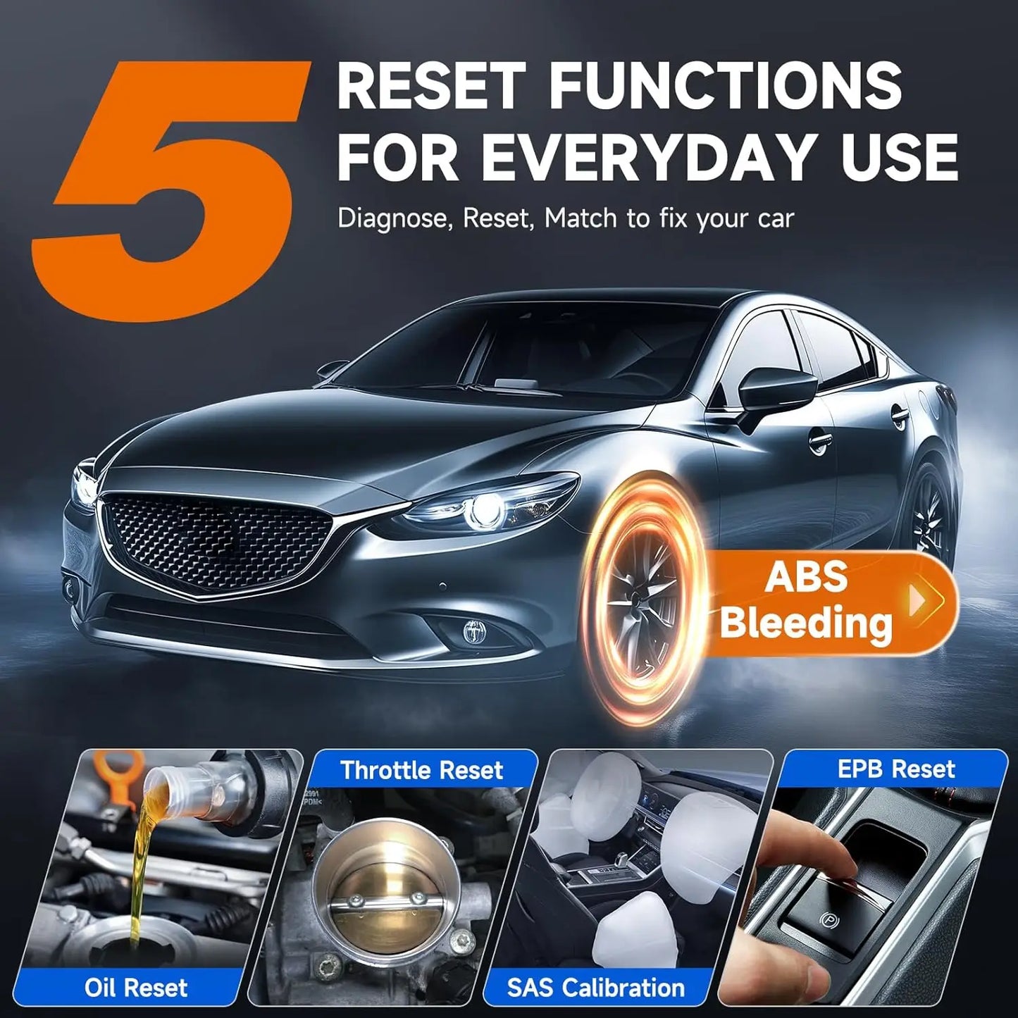 FOXWELL NT614 Elite OBD2 Scanner ABS SRS Transmission Engine Code Reader SAS EPB Oil Light 5 Reset OBD2 Car Diagnostic Scan Tool