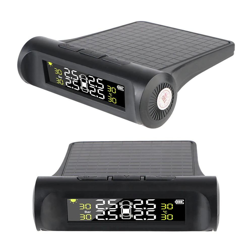 Tire Pressure Monitoring System Temperature Warning Fuel Save With 4 External Sensors Solar TPMS Car Tyre Pressure Monitor