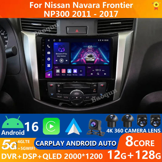 Android 16 For Nissan NAVARA Frontier NP300 2015 2016 2017 Screen WiFi Car Player Video Display Navigation Radio Multimedia GPS