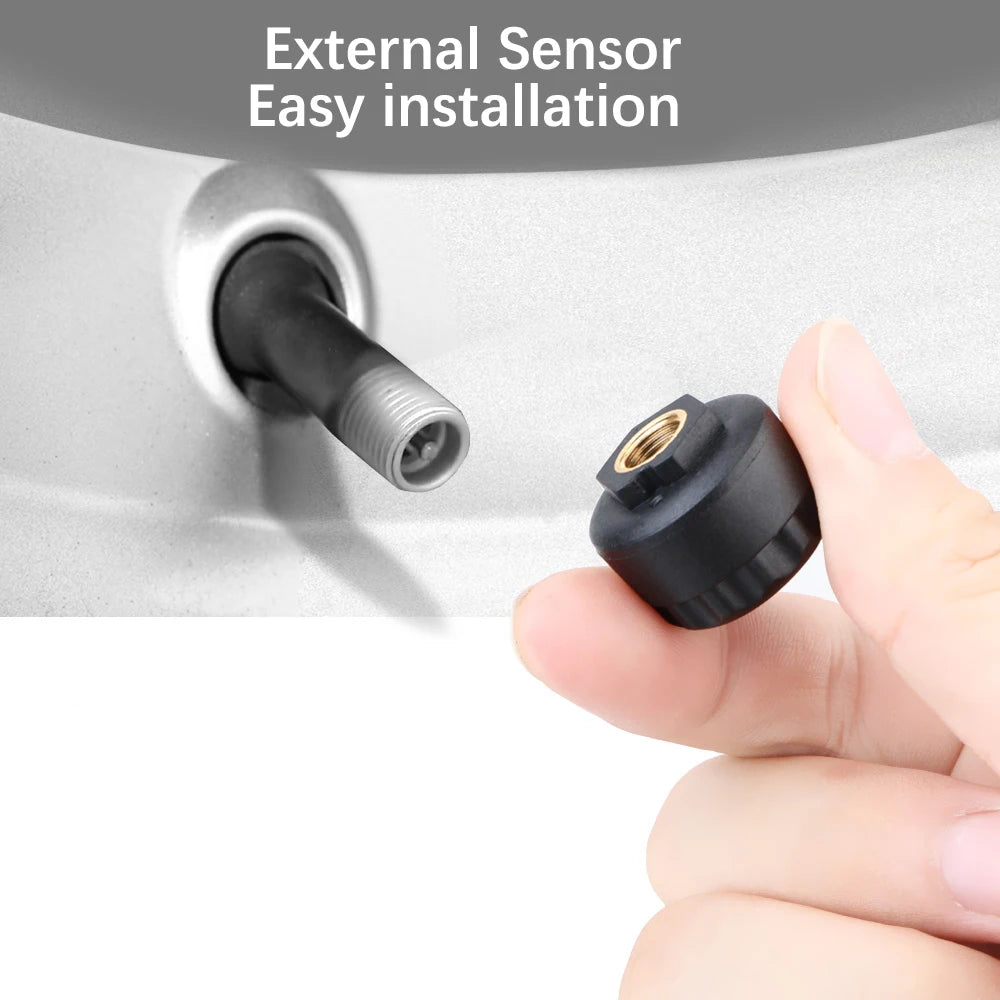 Tire Pressure Monitoring System Temperature Warning Fuel Save With 4 External Sensors Solar TPMS Car Tyre Pressure Monitor