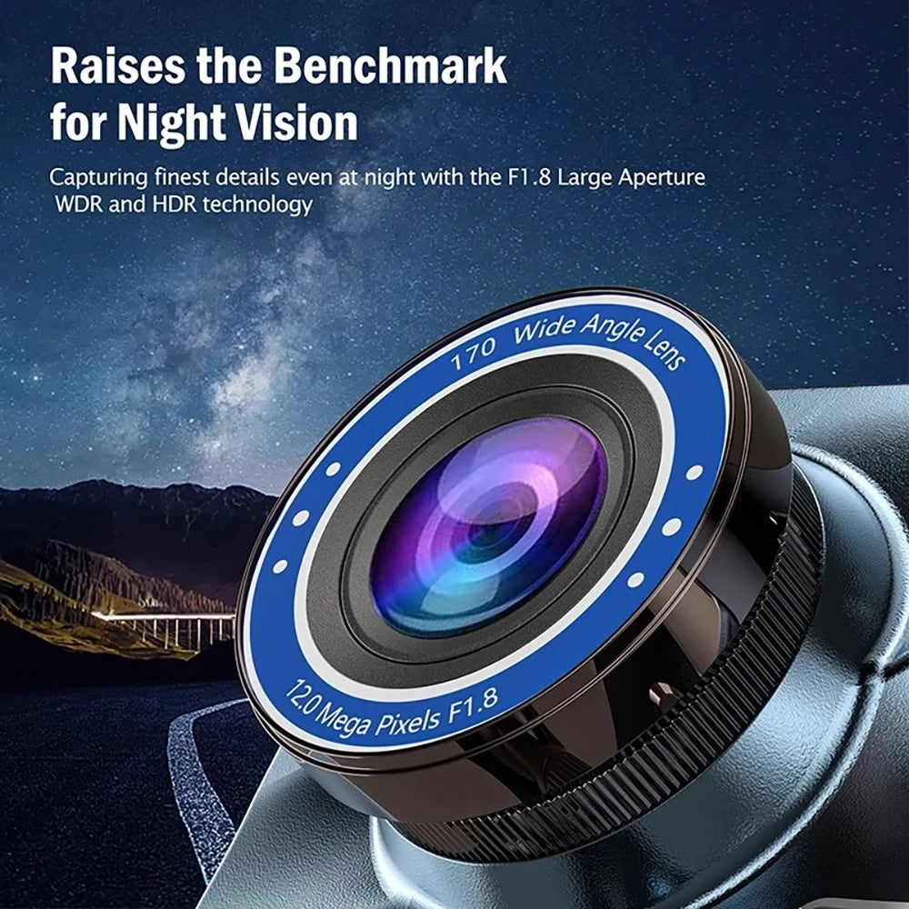 4inch Dash Cam Aluminium Alloy Full HD 1080P Night Vision Front Rear View Loop Recording Dashboard Car DVR 2Lens Black Box
