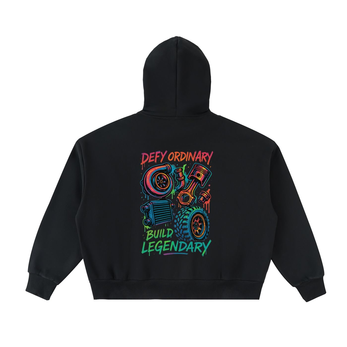 Fleeced Full-Zip Boxy Hoodie